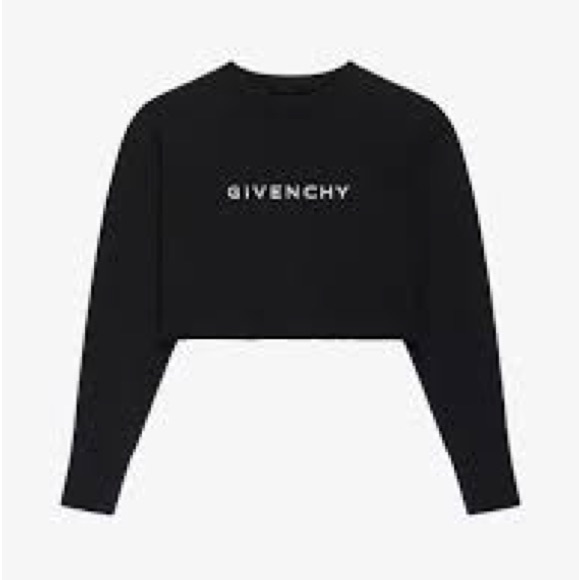 💥PRICE DROP💥‼️GIVENCHY CROP black SWEATSHIRT 💯Authentic TOP‼️🥰⚡️✨🌟🔥💥⚡️💫⭐️ - Picture 3 of 12